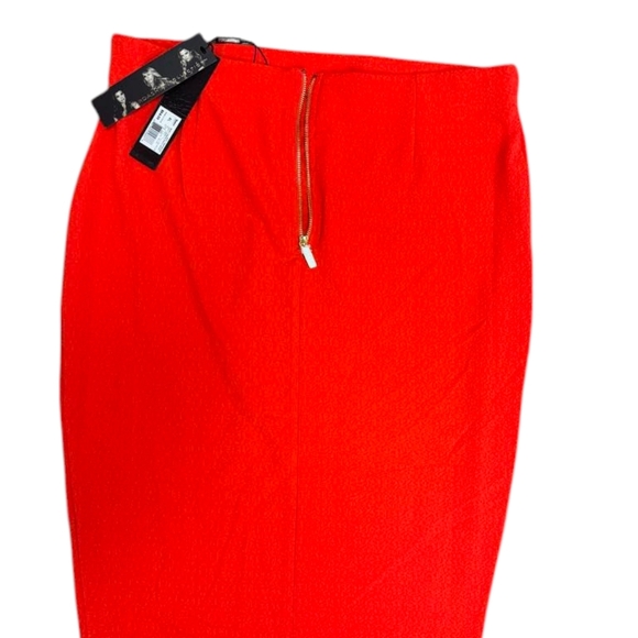 Kardashian Kollection NWT Basic Crepe Pencil Skirt Vintage Orange Size XL - Picture 5 of 8